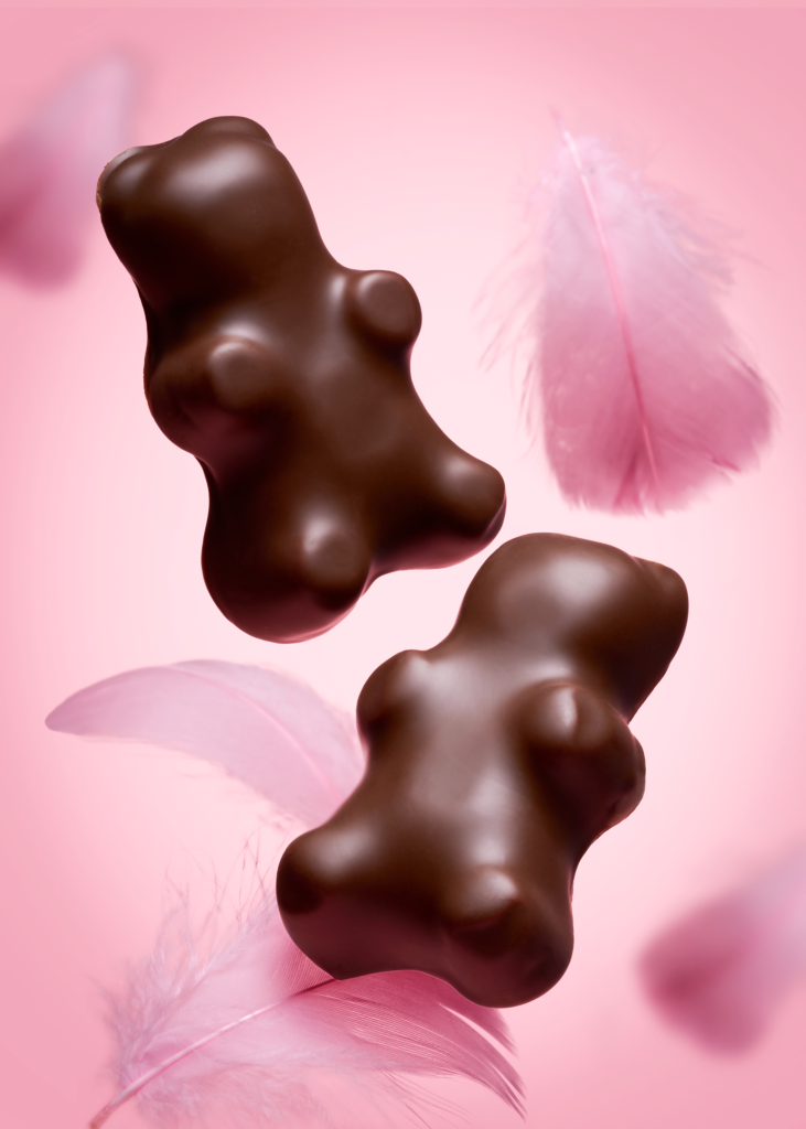 Ourson guimauve chocolat noir - Cadeau chocolat D'lys couleurs