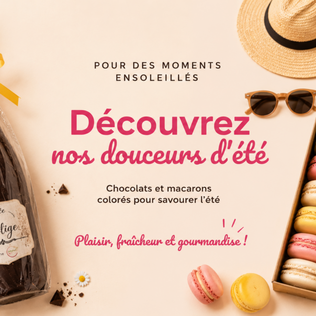 macarons et champagne en chocolat